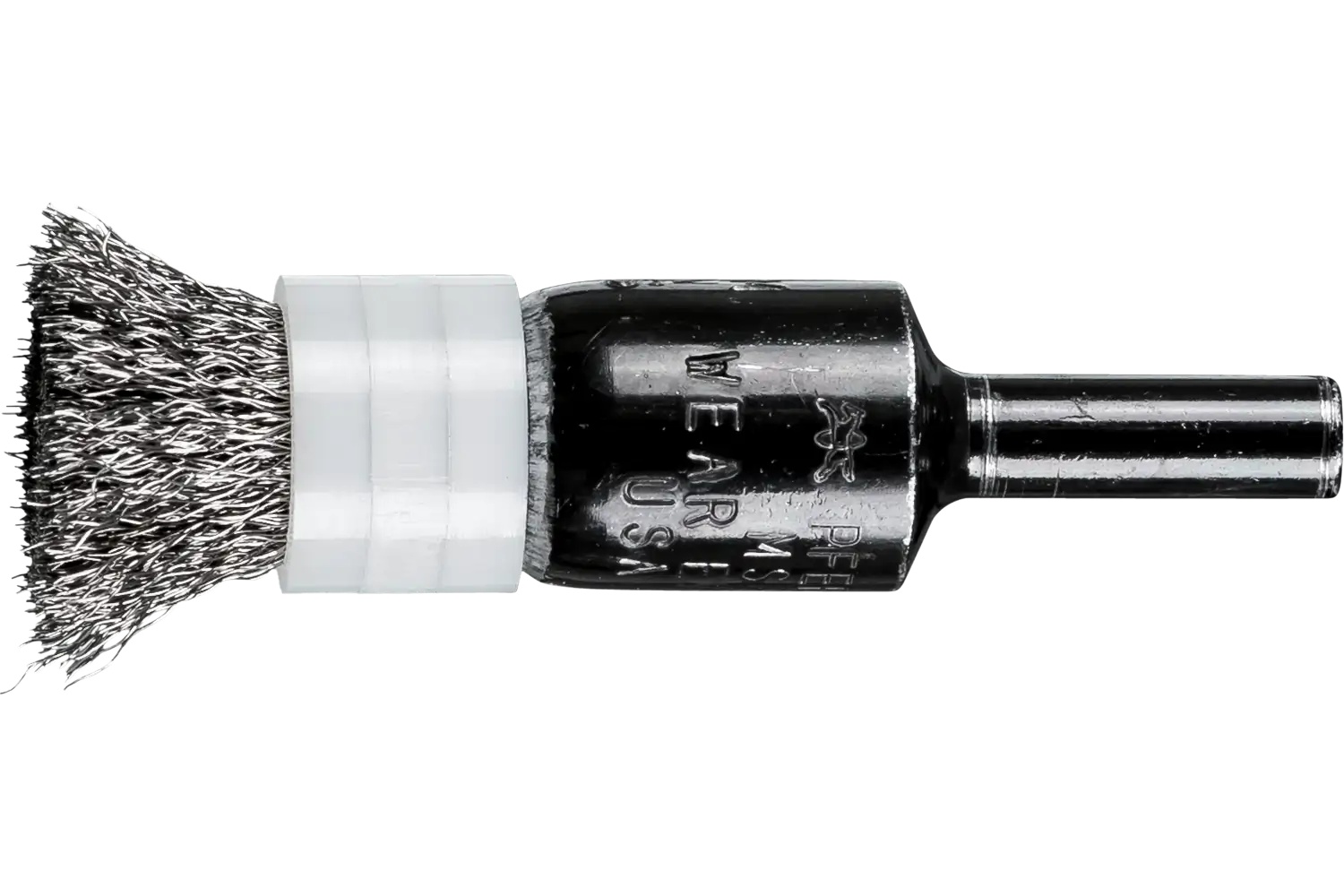 Picture of Pferd Banded Crimped Wire End Brush 1/2" Dia. .006 Stainless Steel 1/4" Shank